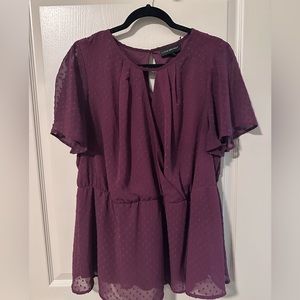 Lane Bryant Size 18 Maroon Peplum Top